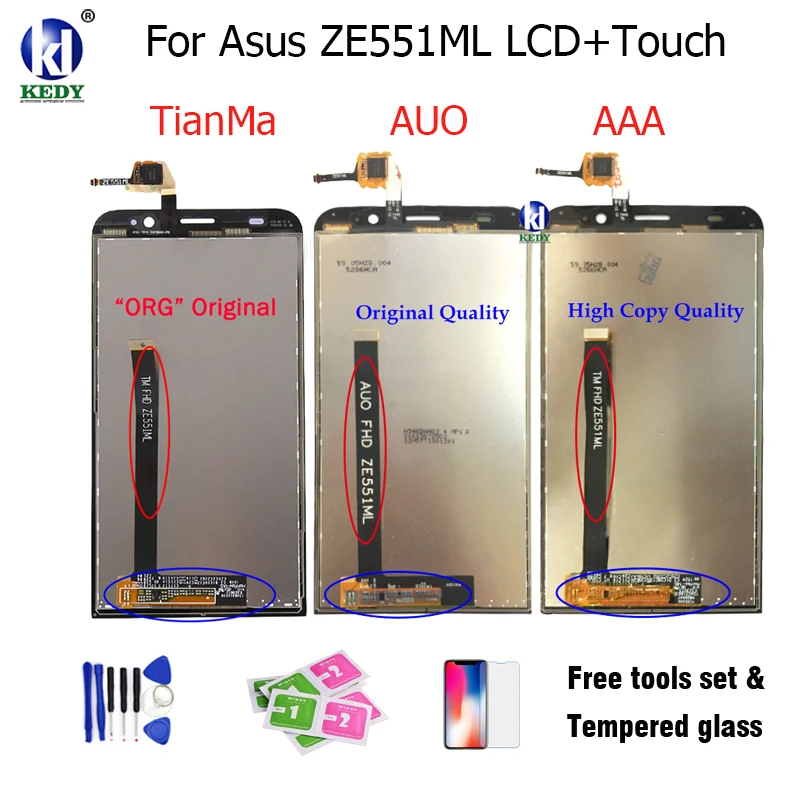 Оригинальный качественный ЖК дисплей для Asus Zenfone 2 ZE551ML Z00AD панель сенсорный экран