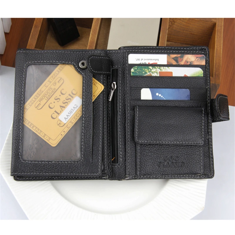 100% натуральная кожа мужские кошельки высокого качества мужской кошелек из