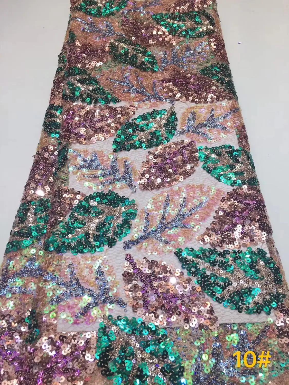 

Hot sale french tulle lace fabrics multicolor embroidered African net lace fabric with sequins French lace fabri