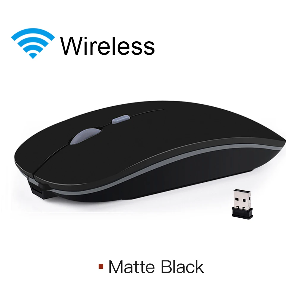2.4GHz Mate Black Беспроводная мышь, Bluetooth, перезаряжаемая мышь, беспроводная, мини, бесшумная, Mause, компьютерная, эргономичная мышь, 2,4 ГГц, USB, оптическая мышь для ноутбука - Цвет: 2.4GHz Mate Black