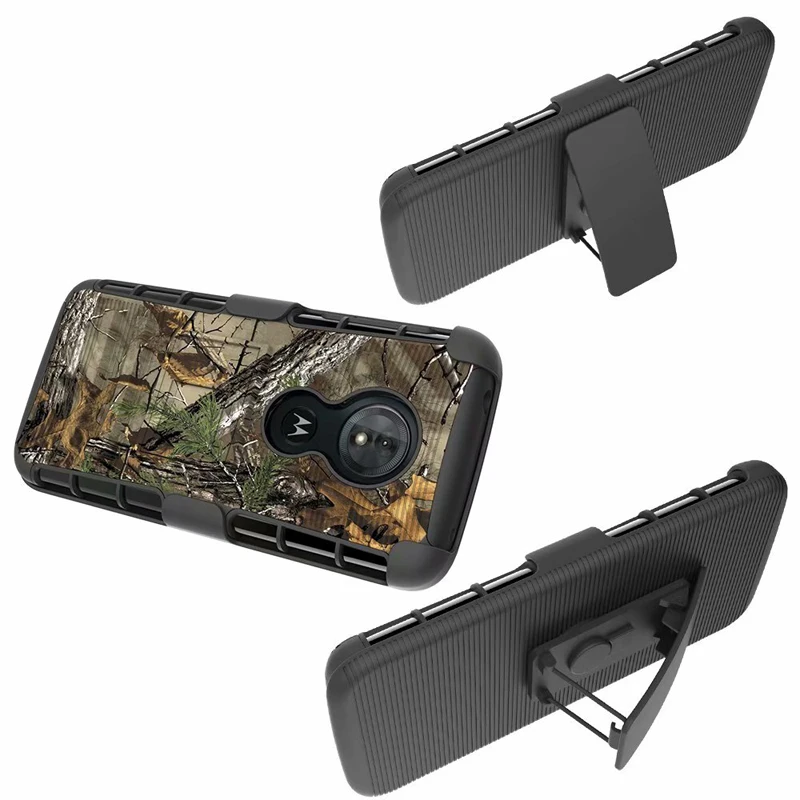 Для Motorola Moto G6 Play/G6Play чехол Гибридный сверхмощный 3 в 1 военный Камуфляжный жесткий ударопрочный Чехол Зажим для ремня Стенд чехол