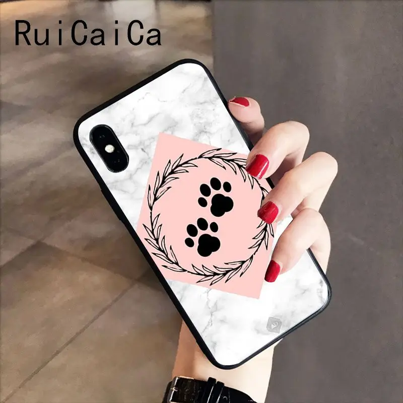 A14 RuiCaiCa отпечаток лапы собаки клиент высокого качества чехол для телефона iPhone 8 7 6S 6Plus X XS MAX 5 5S SE XR 10 Чехол - Цвет: A14