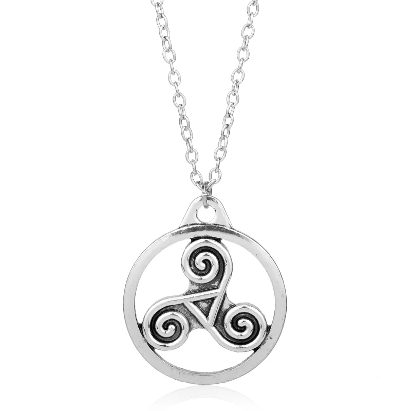 Модное ожерелье MQCHUN с подростком волка Triskele Triskelion Allison серебряный цвет подвеска