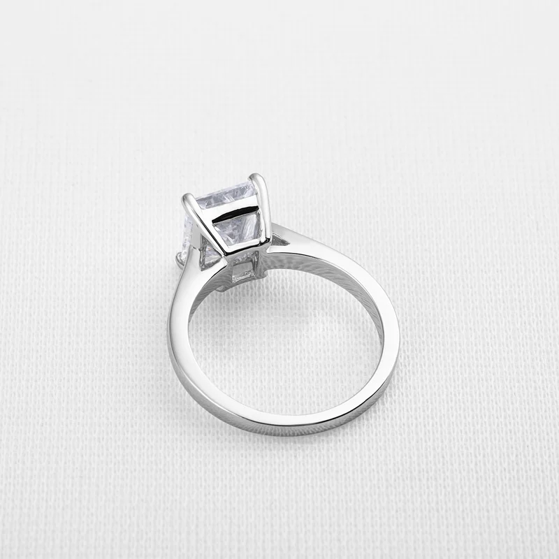 AINOUSHI 925 пробы Серебряное кольцо прямоугольная огранка Sona синтетические женские обручальные кольца Solitare ювелирные изделия кольцо