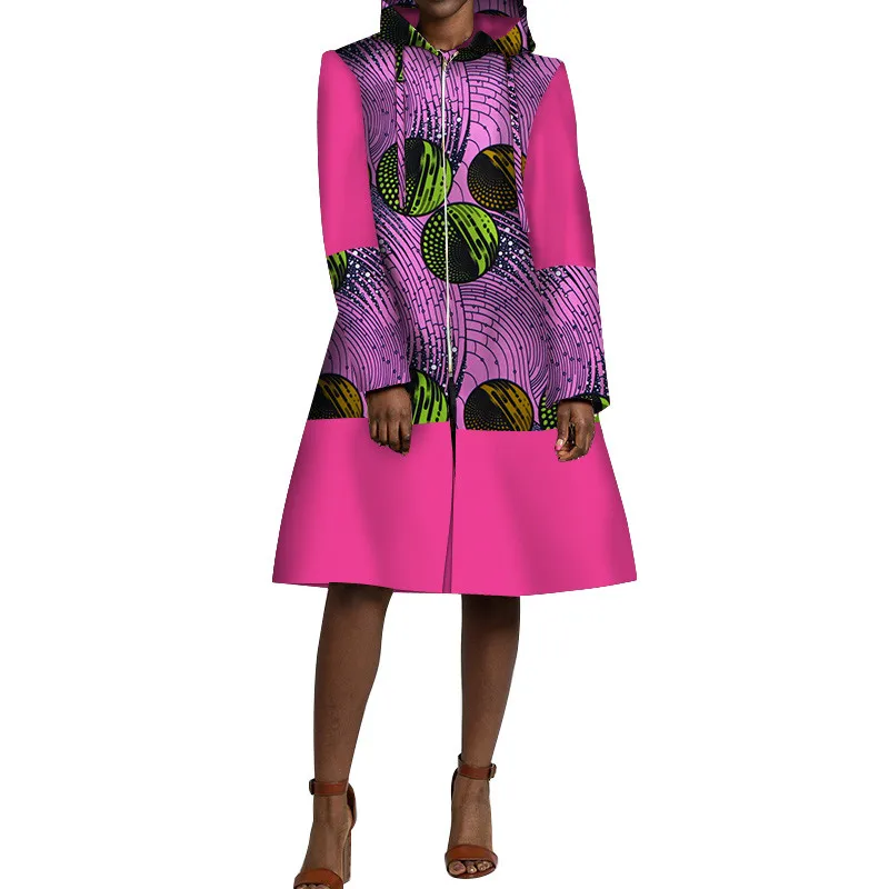 Африканский костюмы Мода 2019 г. повседневное с длинным рукавом плащ капюшоном