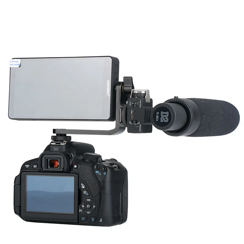 Микрофонная стойка L кронштейн ручка для камеры для монитора Gimbal светодиодный видео светильник крепление для микрофона с 2 холодными башмаками для DSLR камеры