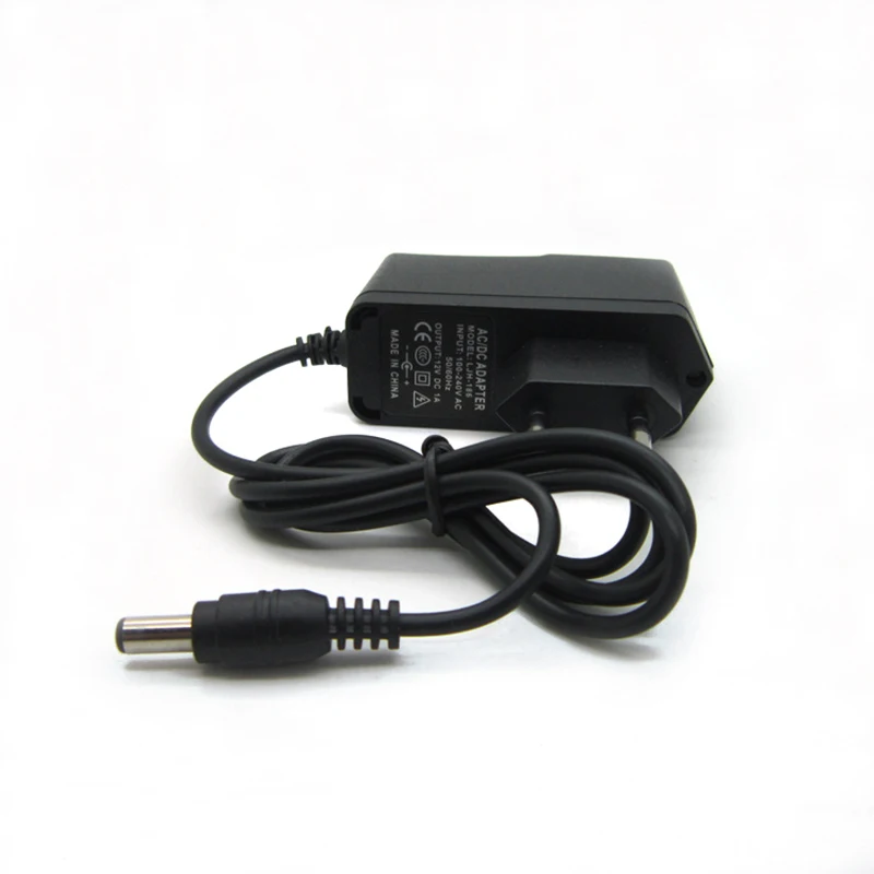 AC DC адаптер питания 12 V 1A 1000MA 12 W переходник адаптер зарядное устройство DC5.5* 2,1 мм Пластиковый корпус светодиодный драйвер настенный с вилкой ЕС