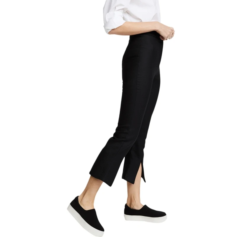 RichKoKo 2018 Women Black Casual Flare Pants Elastic Waist Female Calf-Length High Rise Trousers Lady Bottoms | Женская одежда