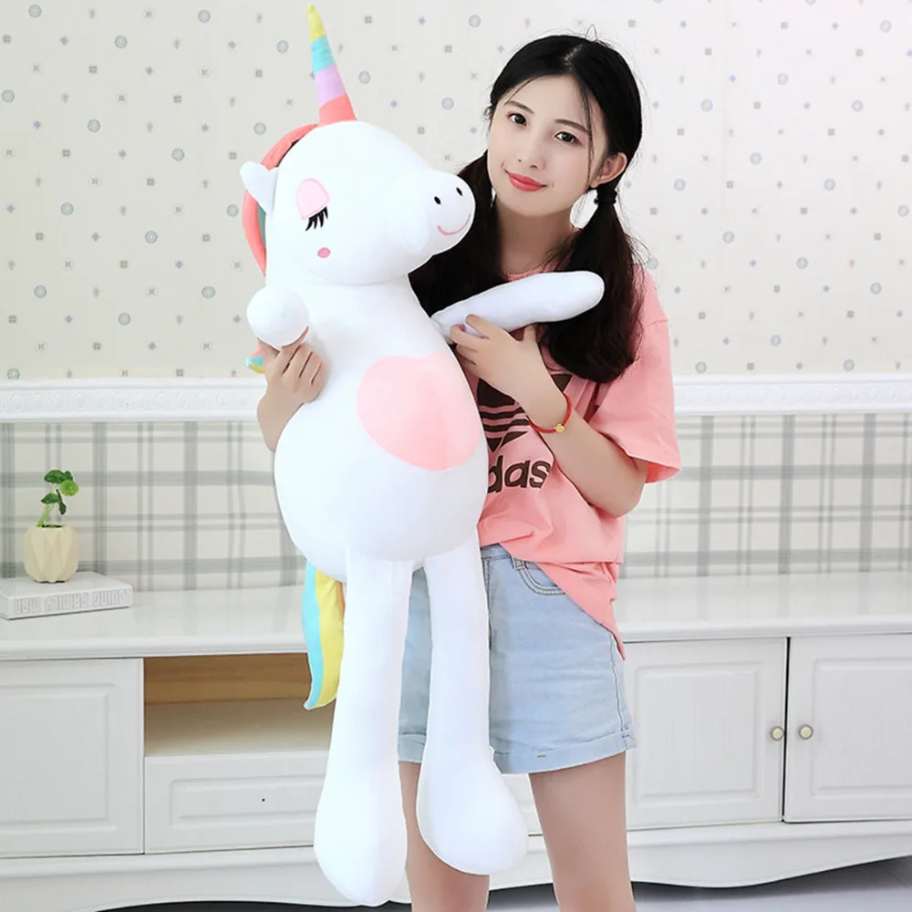 

large Unicorn Stuffed Animal Baby Dolls Kawaii Cartoon Rainbow Unicorn Plush Toys Kids Present Toys Children Baby Birthday Gift