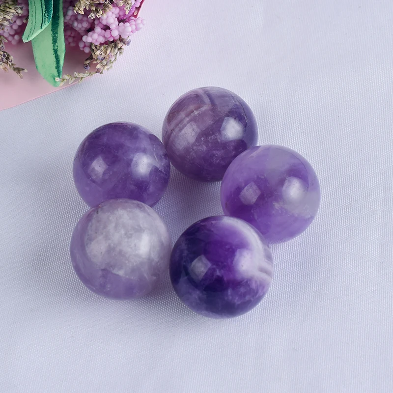 2 шт. 20 мм Аметист Йони Массажная натуральная Хрустальная Сфера с подставкой для