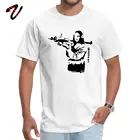 Уличная футболка для мужчин Бэнкси Мона Лиза Топы CCCP футболки 100% хлопчатобумажная ткань одежда с круглым вырезом Футболка для женщин XS