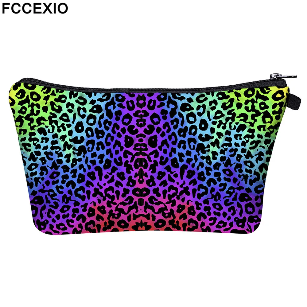 FCCEXIO 2019 Новый Стиль печать Rainbow_leopard косметичка водонепроницаемые косметички