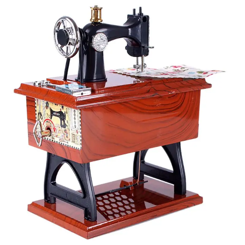 Ручным заводом music box мини-игрушка подарок на день рождения музыкальная личность Стиль Винтаж мини Вышивание машины Music Box