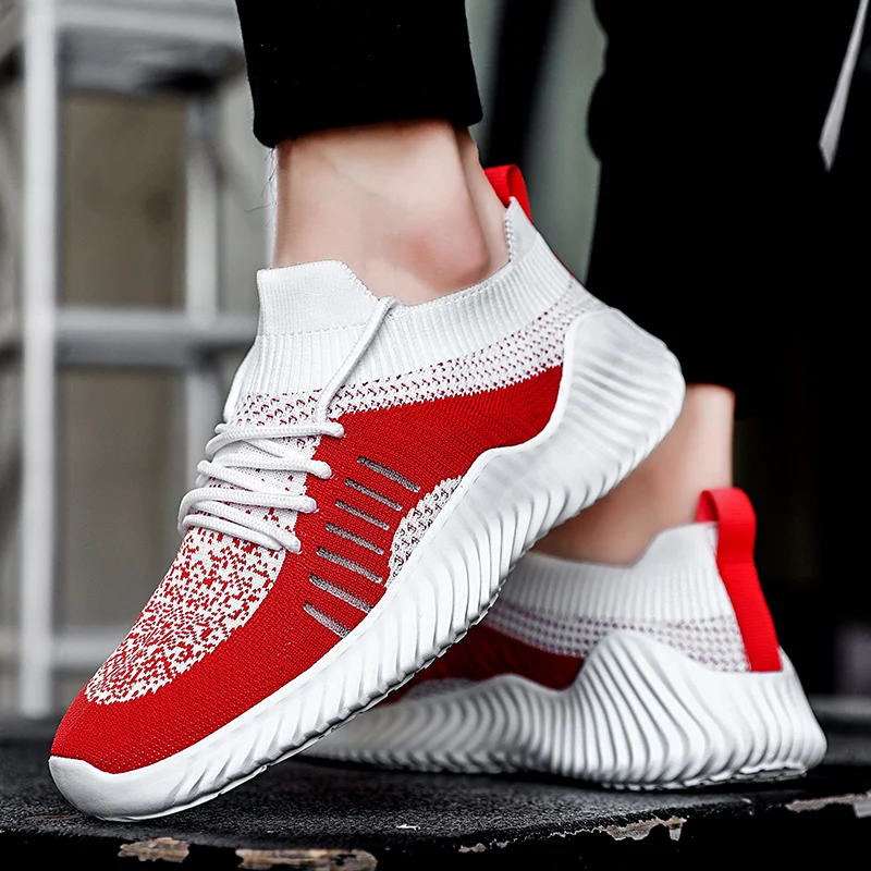 Sneakers Men Shoes 2019 Flyknit Breathable Casual Male Footwear Light Big Size Tenis Masculino Adulto Support Dropshipping 39-46 | Обувь