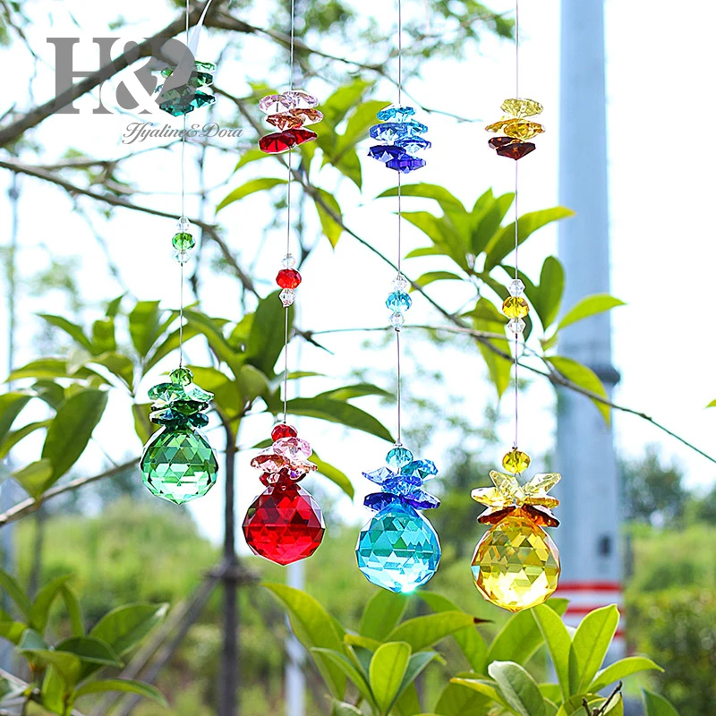 H& D 4 шт. люстра Octogon Chakra Suncatcher Цвета хрустальный шар призмы кулон окно Suncatcher для свадьбы/дома/сада декор