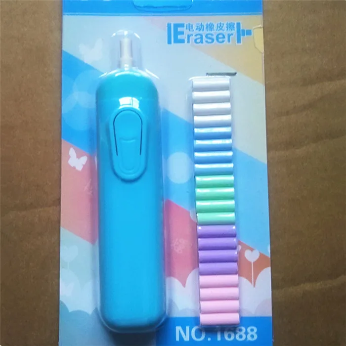 Blue 20 ColorEraser 1pc Automatic Electric Pencil Eraser Writing Drawing Office School Supply Student Artist Stationery Children's Day Gift 4 Colors - Цвет: Blue 20 ColorEraser