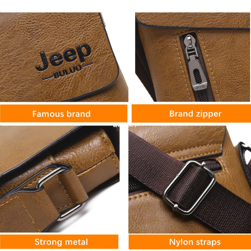 BULUOJEEP Брендовые мужские сумки-мессенджеры 2 Pce набор JEEP известного бренда деловые