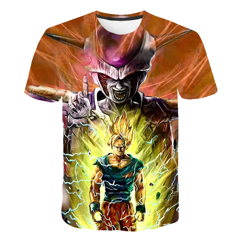 Супер Saiyan футболка с 3d принтом аниме Dragon Ball Z Goku летняя модная Топы для