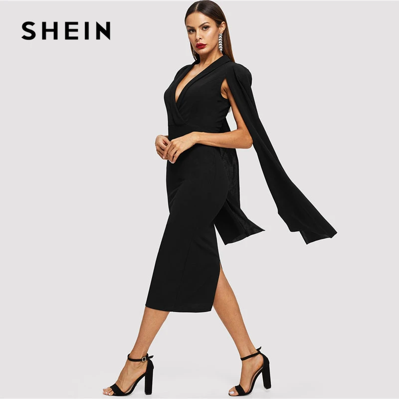SHEIN Платье-Карандаш С Оригинальным Рукавом Стильное Вечернее Платье С Длинным Рукавом