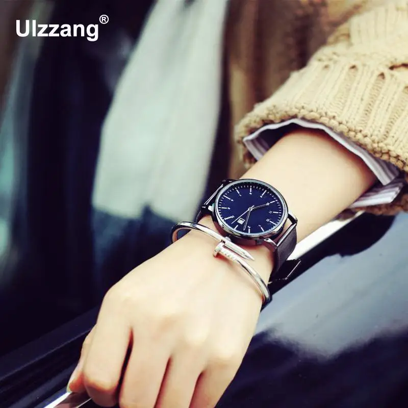 Кварцевые наручные часы для мужчин и женщин кварцевые из нержавеющей стали с