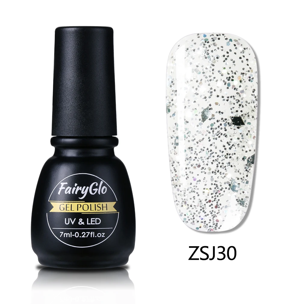 ZSJ30 FairyGlo 7 мл Алмазный УФ-гель для ногтей длинный последний Гибридный Гель-лак краска Лаки лак для ногтей замочить от полупостоянного - Цвет: ZSJ30
