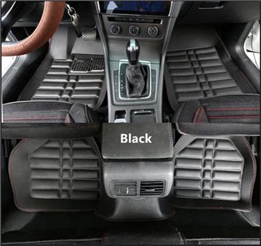 Black 5x универсальные автомобильные коврики, передние и задние водонепроницаемые автомобильные коврики, коврики для Пежо 3008 206 307 308 508 - Название цвета: Black