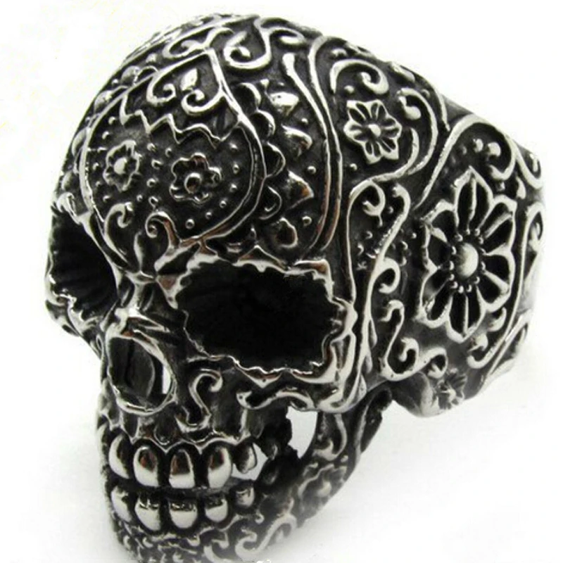 2019 Винтажные кольца с черепом Горячие мужские панковские кольца модного скелета Украшения размера 8 9 10 11 США.