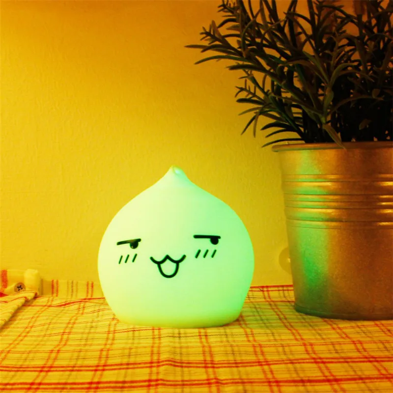 Silicone Touch Sensor Battery Night Light For Children Baby Kids 7 Colors 2 modes Cute Shape Soft Breathing 0-5W light | Лампы и
