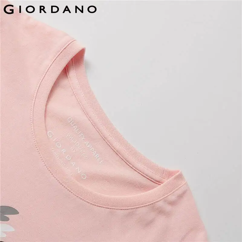 Giordano футболка с короткими рукавами и круглым вырезом воротника принтом животных