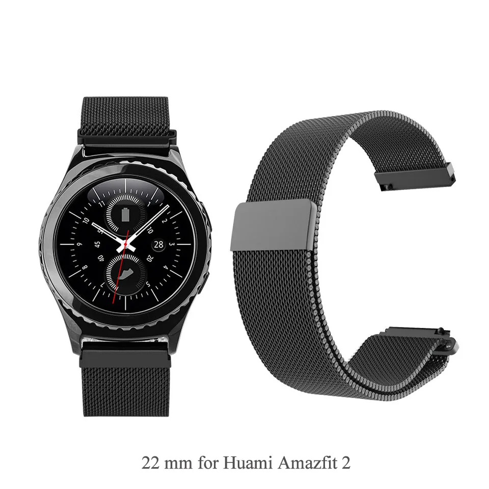 Mijobs 20 мм 22 мм металлический Миланский ремешок для Xiaomi Huami Amazfit Bip PACE gtr Молодежные часы браслет из нержавеющей стали умный Браслет