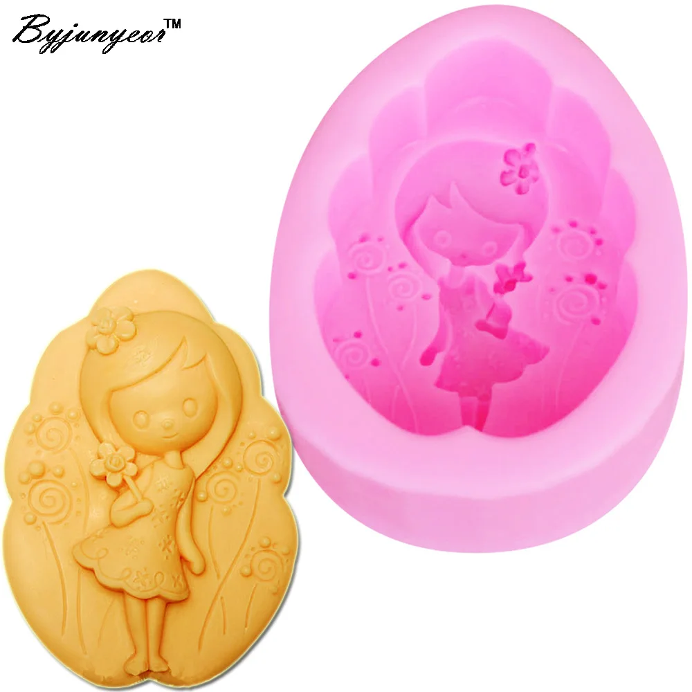 Byjunyeor S049 цветок для девочек 3D соевый воск свечей ароматическая форма мыла