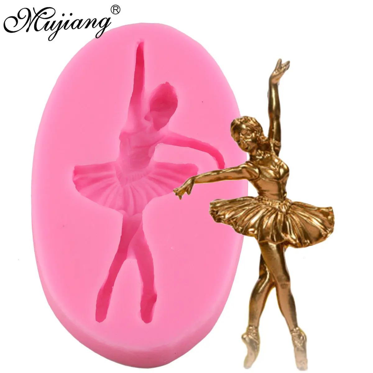 Mujiang 3D балетная девочка силиконовая форма для кексов Топпер искусственная