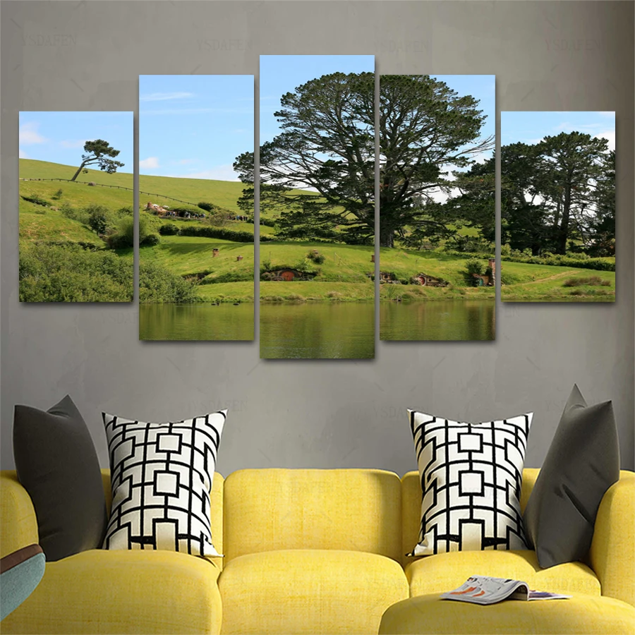 Drop Shipping HD 5 panel Canvas Art Hobbit 7 Painting Home decor Poster Picture For Living Room VH-861 | Дом и сад