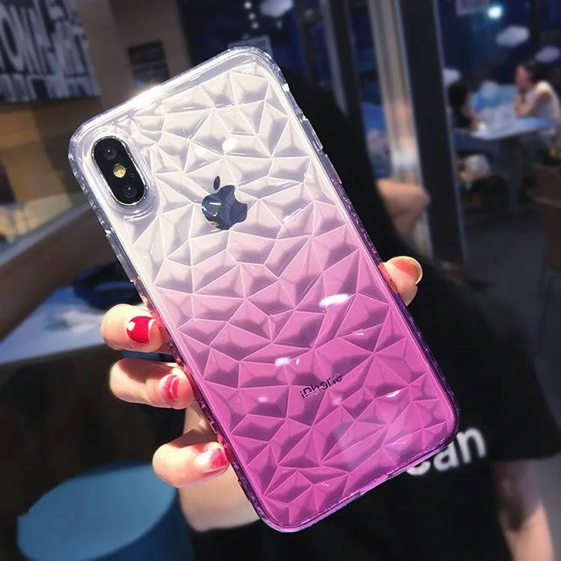 Чехол с алмазным узором для iPhone 6 S 7 8 Plus противоударный чехол s X XS Max XR прозрачный