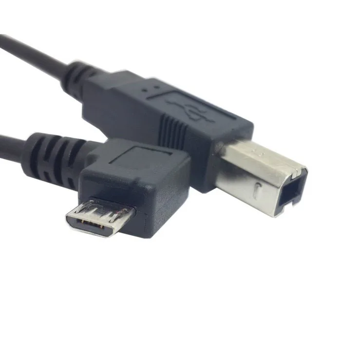 30 см Угловой 90 градусов Micro USB OTG к стандарту B Тип принтера сканер жесткого диска