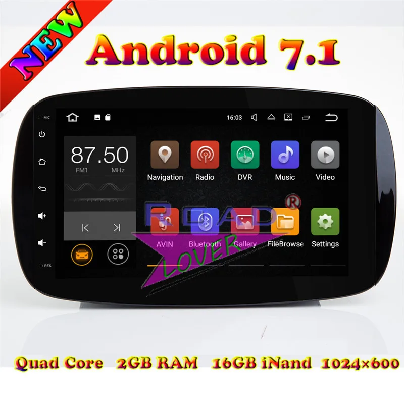 

TOPNAVI 2G + 16GB Android 7,1 Quad Core автомобильная Система головное устройство для Benz Smart 2015 2016 2017 Стерео GPS навигация 2Din радио MP3