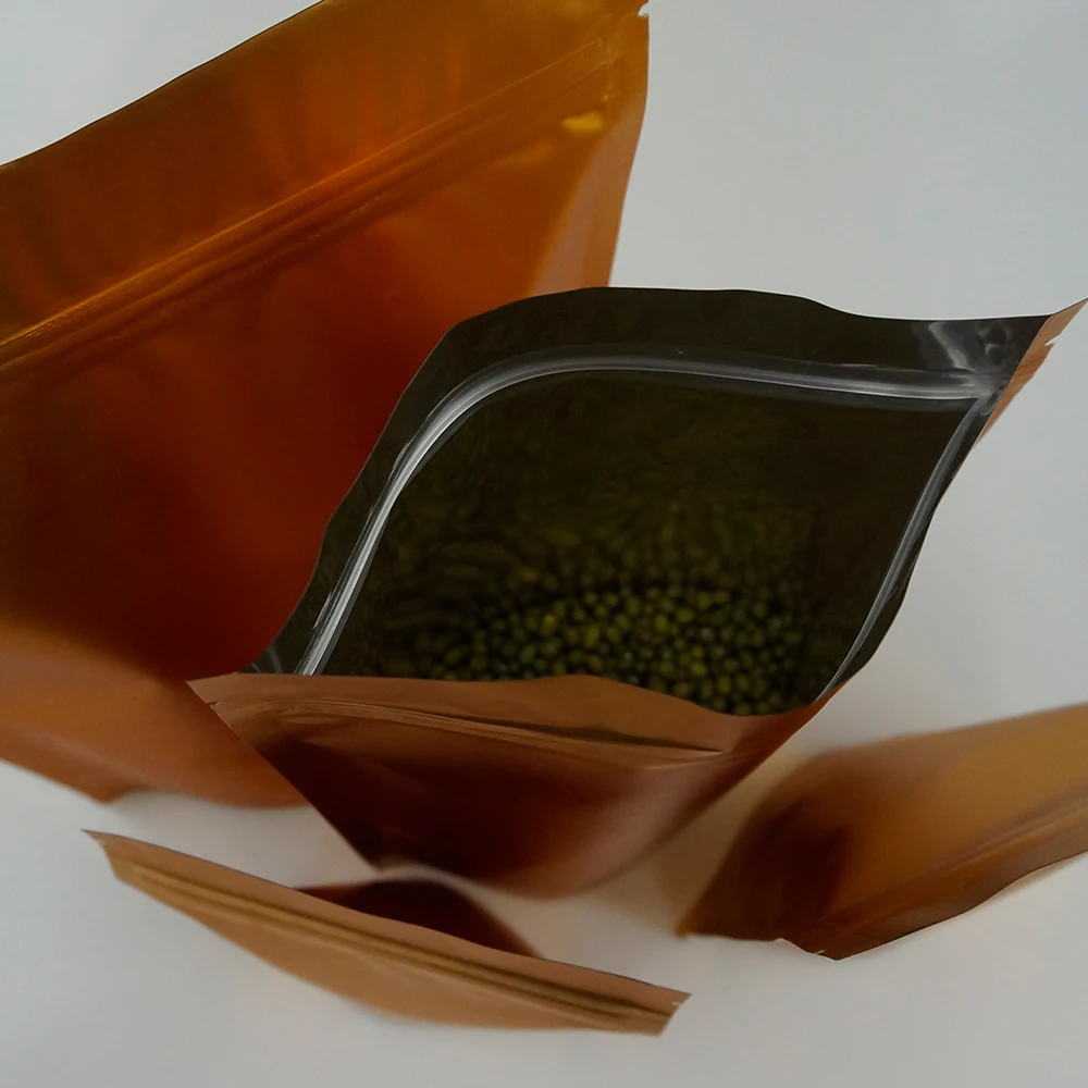 100 шт./лот 14*22 см подставка матовая Золотая Алюминиевая фольга ziplock
