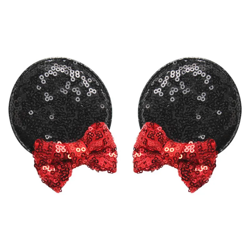 Блестящие заколки для волос с ушками Минни 1 пара Рождественская на волосы