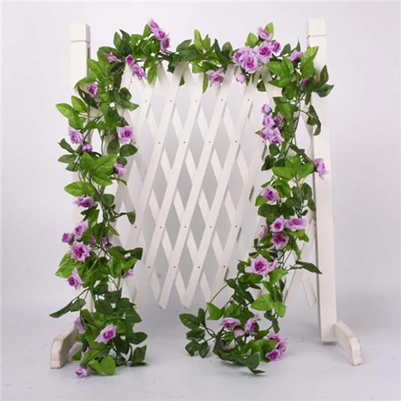 33pcs Purple 1 шт. шелковые розы плюща лоза с зелеными листьями для дома Свадебные украшения поддельные листья diy Висячие гирлянды искусственные цветы - Цвет: 33pcs Purple