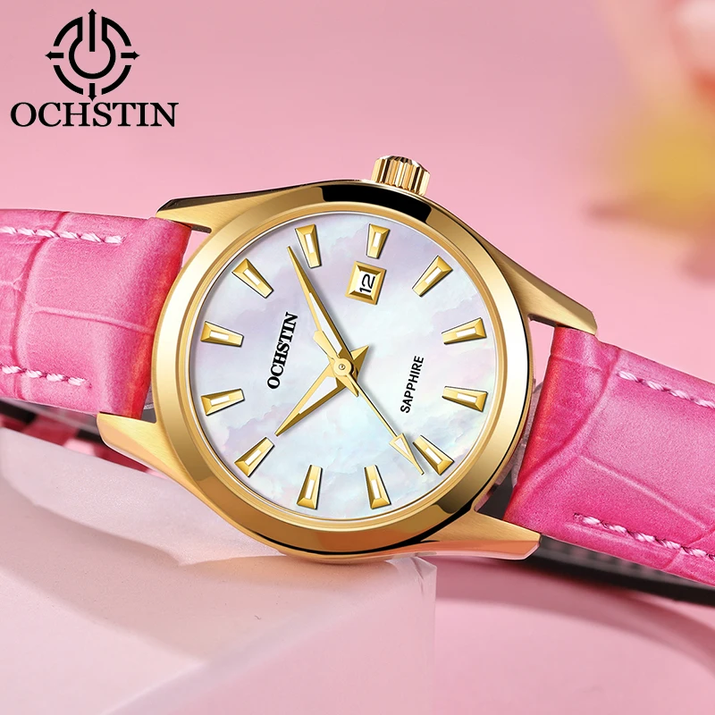 OCHSTIN кварцевые наручные часы relogio feminino лучший бренд роскошные кожаные женские
