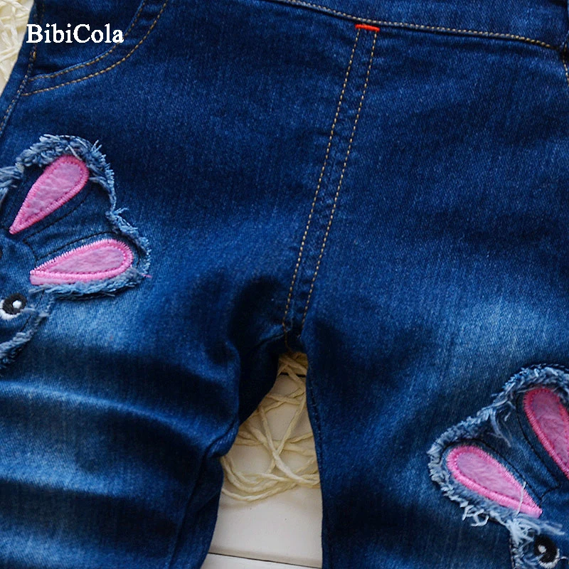 Джинсовый комбинезон BibiCola брюки ковбойские на лямках для маленьких девочек