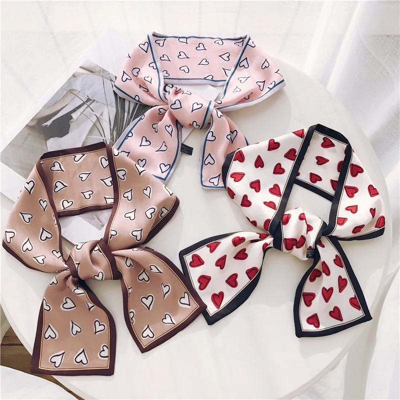 

Scarf For Ladies Hair Tie Silk Satin Jersey Scarf Band For Party Women Elegant Small Vintage Skinny Retro Scarf