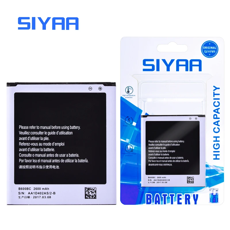 Оригинальный аккумулятор SIYAA B600BC для Samsung Galaxy S4 i9500 i9505 i9506 2600 мАч литий-ионный