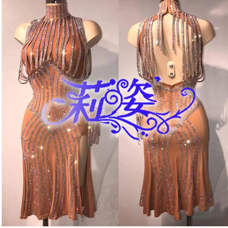

Sexy Leopard Women's Latin Dance Dress Rumba Samba Cha Cha Ballroom Dancewear