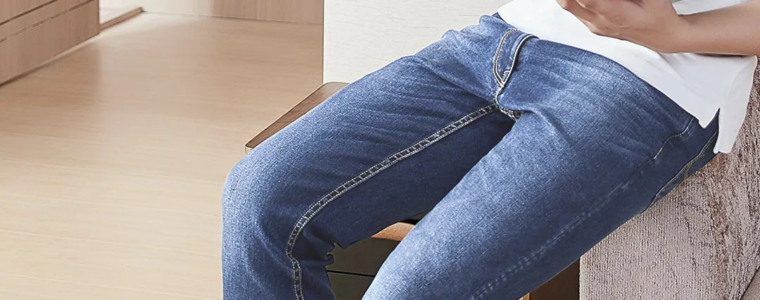 Новинка Xiaomi Mijia Youpin DMN Стрейчевые прямые джинсы(мужские) гибкие и удобные дышащие четырехуровневые однотонные