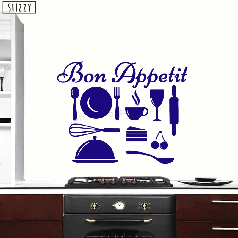 Настенная Наклейка stizzy Bon Appetit виниловые настенные наклейки кухонные горшки