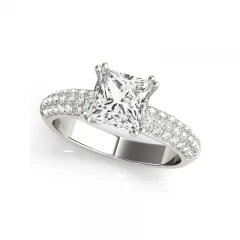 AINUOSHI 925 серебро белого золота Цвет 4 зубца женские кольца наборы 1.5ct Принцесса Cut Обручальное кольцо на головщину наборы подарочные