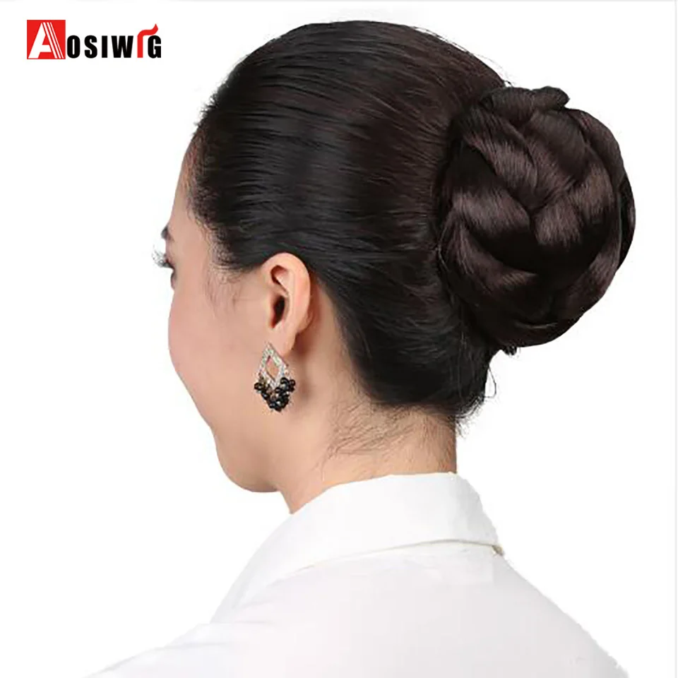 AOSIWIG 2 цвета 50 г Для женщин клип в шиньон синтетический Плетеный булочка
