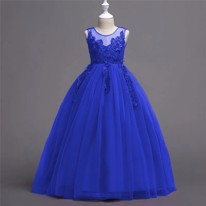 Детское свадебное платье с цветочным узором для девочек праздничные платья
