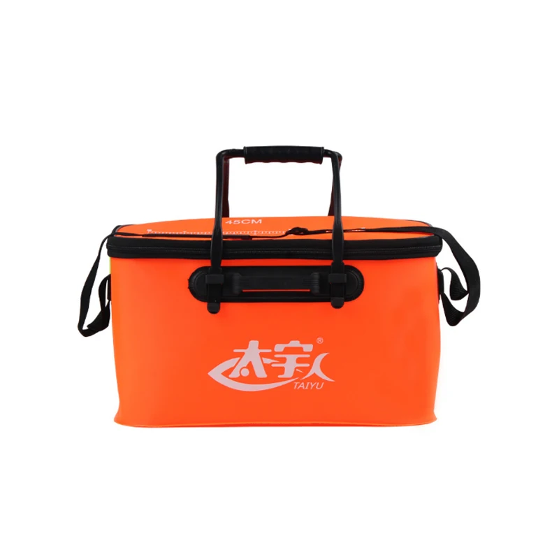 orange-45cm Рыболовное Ведро Топ 40 см 45 см Открытый Холст ведро складной мешок портативный Кемпинг Туризм рыболовные снасти - Цвет: orange-45cm